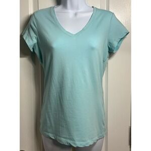 Carole Little Aqua Colored‎ V-neck T-shirt size Small